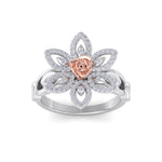 Load image into Gallery viewer, Rose Garden ring in white gold with white diamond of 0.45 ct in weight