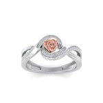 Load image into Gallery viewer, Rose Garden ring in white gold with white diamond of 0.26 ct in weight