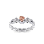 Load image into Gallery viewer, Rose Garden ring in white gold with white diamond of 0.12 ct in weight