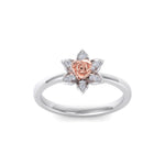 Load image into Gallery viewer, Rose Garden ring in white gold with white diamond of 0.09 ct in weight