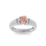 Load image into Gallery viewer, Rose Garden ring in white gold with white diamond of 0.14 ct in weight