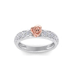 Load image into Gallery viewer, Rose Garden ring in white gold with white diamond of 0.13 ct in weight