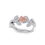 Load image into Gallery viewer, Rose garden ring in white gold with white diamond of 0.23 ct in weight