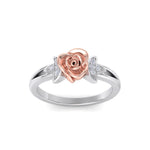 Load image into Gallery viewer, Rose Garden ring in white gold with white diamond of 0.04 ct in weight