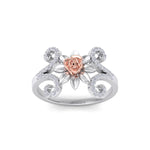 Load image into Gallery viewer, Rose Garden ring in white gold with white diamond of 0.25 ct in weight