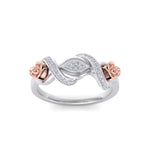 Load image into Gallery viewer, Rose Garden ring in white gold with white diamond of 0.14 ct in weight
