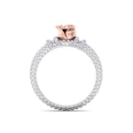 Load image into Gallery viewer, Rose Garden ring in white gold with white diamond of 0.14 ct in weight