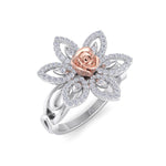 Load image into Gallery viewer, Rose Garden ring in white gold with white diamond of 0.45 ct in weight