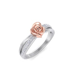 Load image into Gallery viewer, Rose Garden ring in white gold with white diamond of 0.20 ct in weight