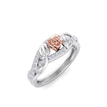 Load image into Gallery viewer, Rose Garden ring in white gold with white diamond of 0.33 ct in weight