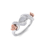 Load image into Gallery viewer, Rose Garden ring in white gold with white diamond of 0.14 ct in weight