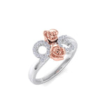 Load image into Gallery viewer, Rose Garden ring in white gold with white diamond of 0.17 ct in weight