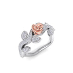 Load image into Gallery viewer, Rose garden ring in white gold with white diamond of 0.23 ct in weight