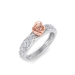 Load image into Gallery viewer, Rose Garden ring in white gold with white diamond of 0.13 ct in weight