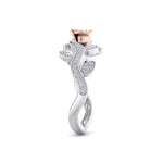 Load image into Gallery viewer, Rose garden ring in white gold with white diamond of 0.23 ct in weight
