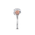 Load image into Gallery viewer, Rose Garden ring in white gold with white diamond of 0.14 ct in weight