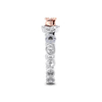 Load image into Gallery viewer, Rose Garden ring in white gold with white diamond of 0.12 ct in weight