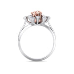 Load image into Gallery viewer, Rose Garden ring in white gold with white diamond of 0.12 ct in weight