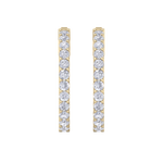 Load image into Gallery viewer, Diamond eternity hoop earrings in rose gold with white diamonds of 4.00 ct in weight