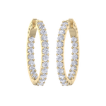 Load image into Gallery viewer, Diamond eternity hoop earrings in rose gold with white diamonds of 4.00 ct in weight