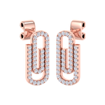 Load image into Gallery viewer, Diamond link earrings in white gold with white diamonds of 0.33 ct in weight