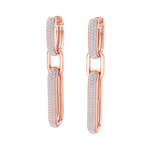 Load image into Gallery viewer, Chunky diamond chain link earrings in rose gold with white diamonds of 0.87 ct in weight