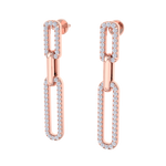 Load image into Gallery viewer, Diamond chain link earrings in yellow gold with white diamonds of 0.40 ct in weight