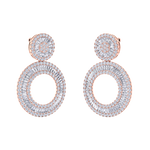 Load image into Gallery viewer, Round dangle earrings in rose gold with white diamonds of 7.27 ct in weight