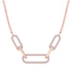 Load image into Gallery viewer, Diamond chain link necklace in yellow gold with white diamonds of 0.33 ct in weight