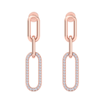 Load image into Gallery viewer, Diamond chain link earrings in white gold with white diamonds of 0.25 ct in weight