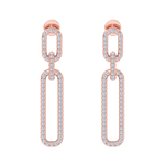 Load image into Gallery viewer, Diamond chain link earrings in rose gold with white diamonds of 0.50 ct in weight