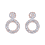 Load image into Gallery viewer, Round dangle earrings in yellow gold with white diamonds of 7.27 ct in weight