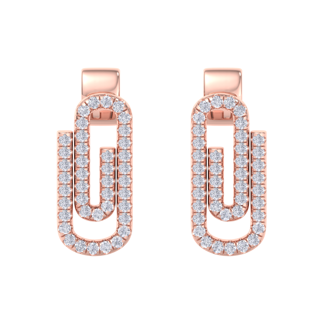 Diamond link earrings in white gold with white diamonds of 0.33 ct in weight