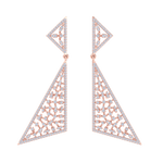 Load image into Gallery viewer, Drop earrings in rose gold with white diamonds of 1.98 ct in weight