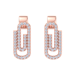 Load image into Gallery viewer, Diamond link earrings in yellow gold with white diamonds of 0.33 ct in weight