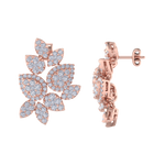 Load image into Gallery viewer, Flower shaped stud earrings in rose gold with white diamonds of 3.11 ct in weight