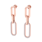 Load image into Gallery viewer, Diamond chain link earrings in yellow gold with white diamonds of 0.25 ct in weight