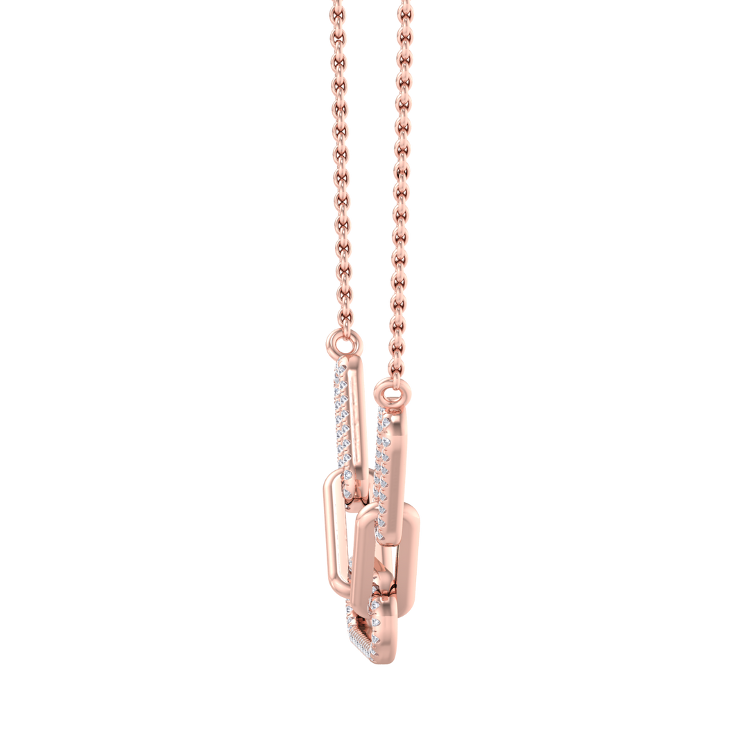 Diamond chain link necklace in white gold with white diamonds of 0.33 ct in weight