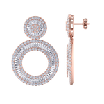 Load image into Gallery viewer, Round dangle earrings in rose gold with white diamonds of 7.27 ct in weight