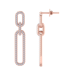 Load image into Gallery viewer, Diamond chain link earrings in yellow gold with white diamonds of 0.50 ct in weight