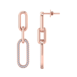 Load image into Gallery viewer, Diamond chain link earrings in rose gold with white diamonds of 0.25 ct in weight