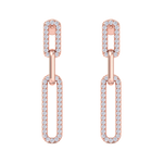 Load image into Gallery viewer, Diamond chain link earrings in yellow gold with white diamonds of 0.40 ct in weight