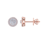 Load image into Gallery viewer, Halo earrings in yellow gold with white diamonds of 0.55 ct in weight