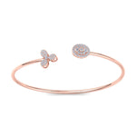 Load image into Gallery viewer, Cuff bracelet in rose gold with white diamonds of 0.48 ct in weight