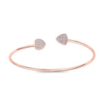 Load image into Gallery viewer, Heart cuff bracelet in white gold with white diamonds of 0.39 ct in weight