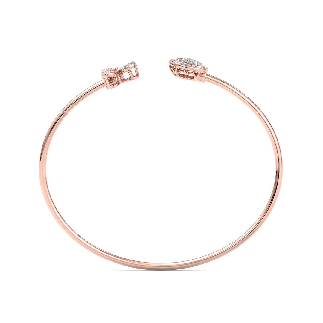 Cuff bracelet in rose gold with white diamonds of 0.48 ct in weight
