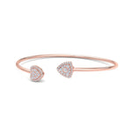 Load image into Gallery viewer, Heart cuff bracelet in rose gold with white diamonds of 0.39 ct in weight