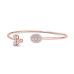 Load image into Gallery viewer, Cuff bracelet in rose gold with white diamonds of 0.48 ct in weight