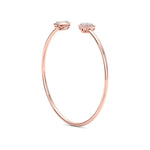 Load image into Gallery viewer, Heart cuff bracelet in rose gold with white diamonds of 0.39 ct in weight