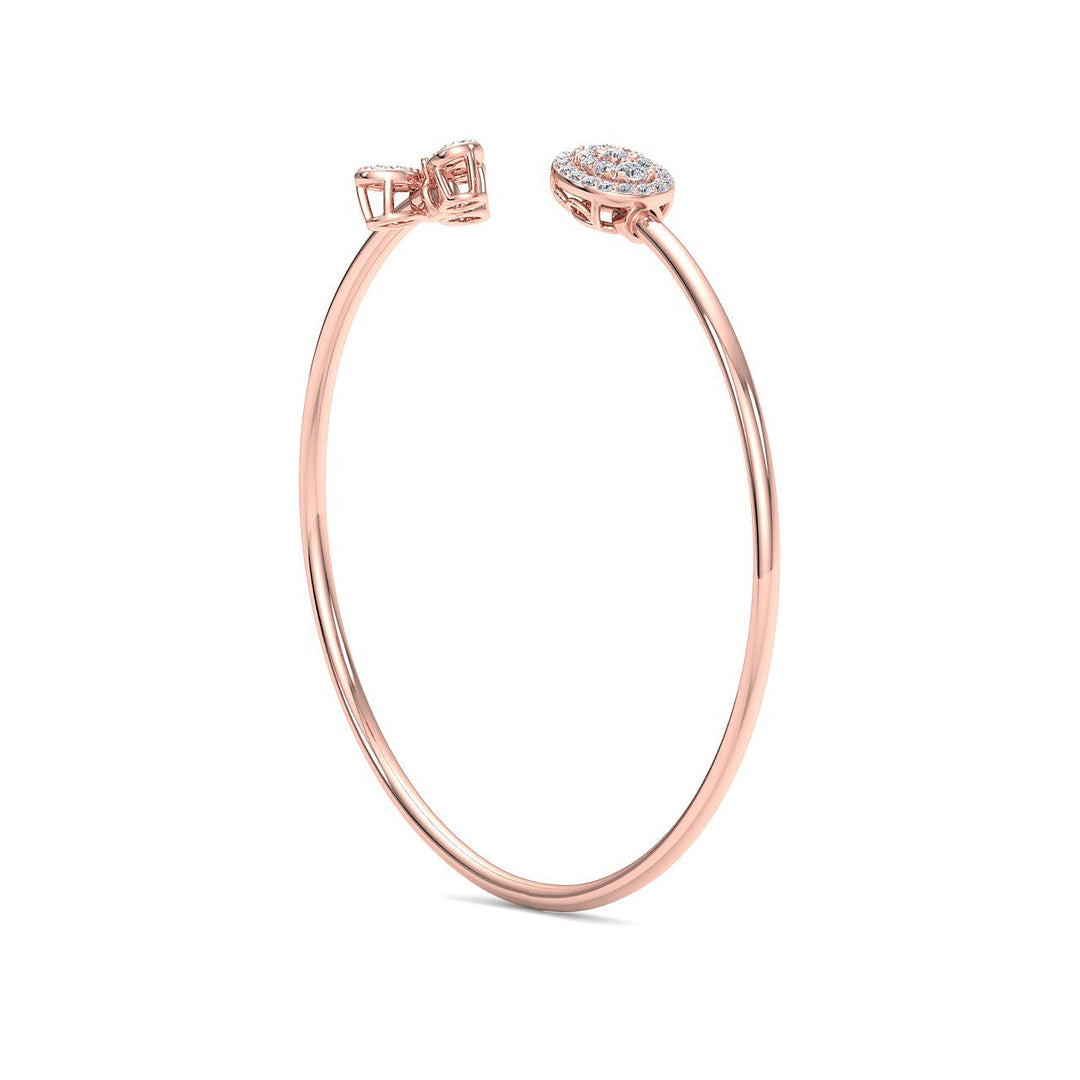 Cuff bracelet in rose gold with white diamonds of 0.48 ct in weight